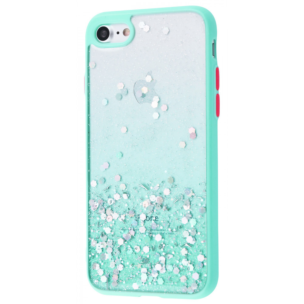 

Чехол накладка iPhone 7/8 Confetti Glitter Case (PC+TPU) green