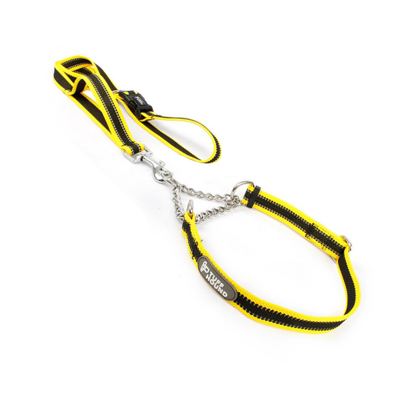 

Ошейник удавка TUFF HOUND TC001 Yellow Black L (50-70 см) для собак с поводком (5700-16522)