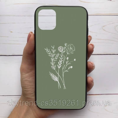 

Чехол Mood для iPhone 11 Pro с рисунком Цветок на оливковом фоне SKL68-286743, Разные цвета