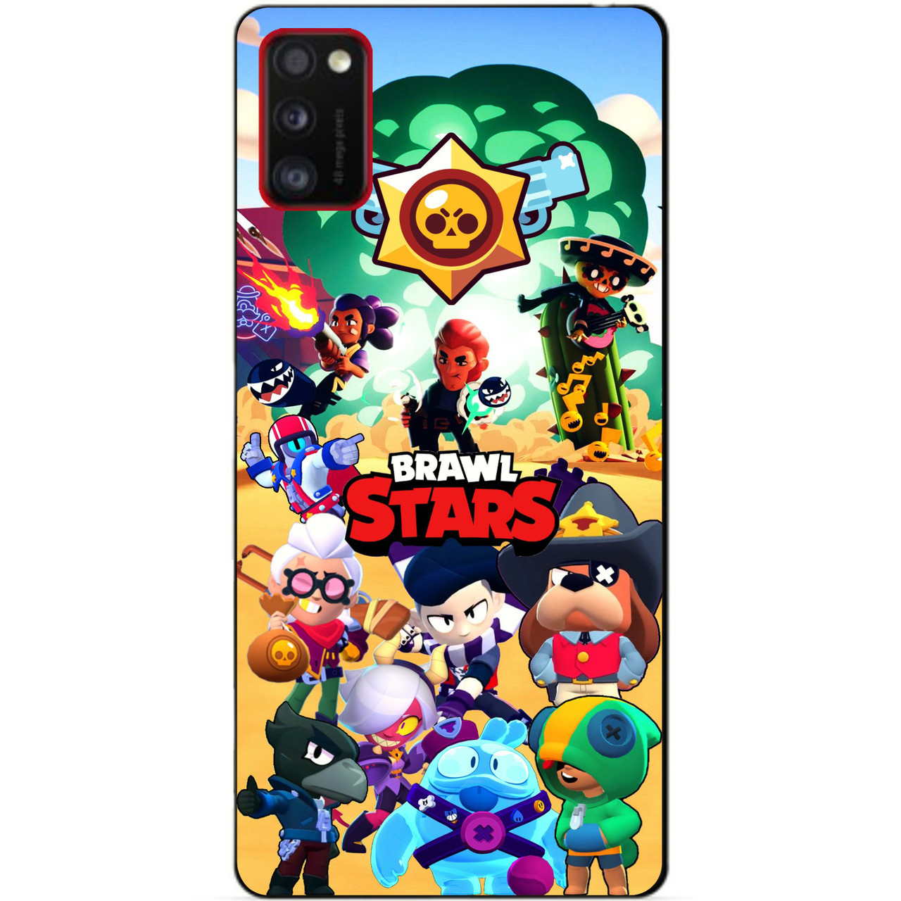 

Силиконовый бампер чехол для Samsung A41 Galaxy A415F Brawl Stars Нокаут, Разные цвета