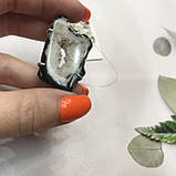 Агат срез 17,5 р. агатовая жеода кольцо с камнем жеода агата в серебре Индия, фото 2