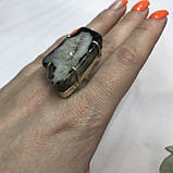 Агат срез 17,5 р. агатовая жеода кольцо с камнем жеода агата в серебре Индия, фото 5