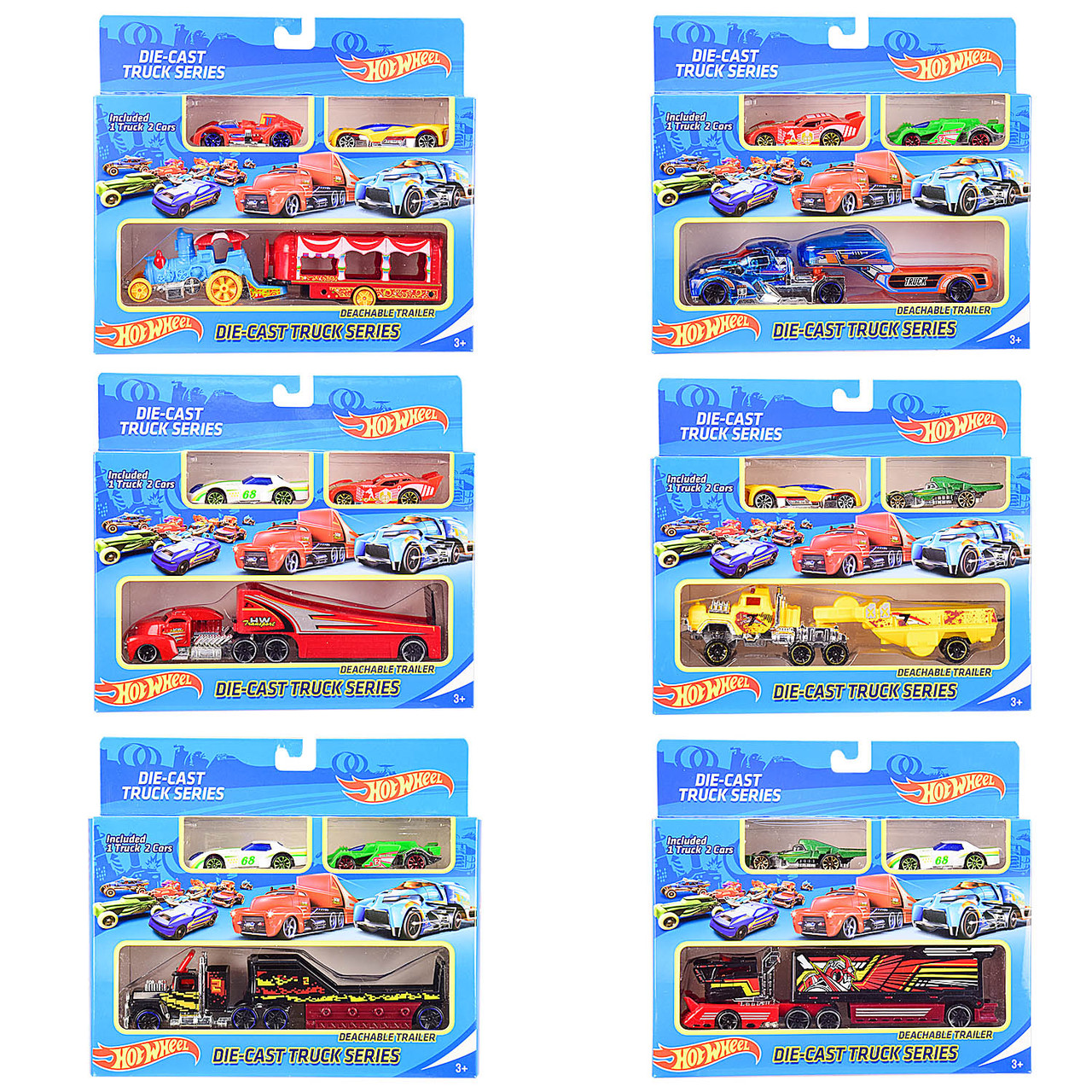 

Трейлер металл Hot Wheels T-K937-2 (36шт|2) с машинками, 6 видов, в кор. 23*5*20,5 см, р-р игрушки –