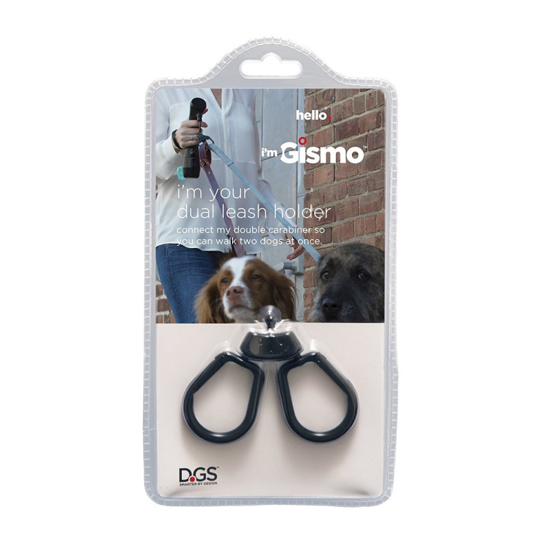 

Gismo dual leash holder двойной карабин на автоматический поводок, Черный
