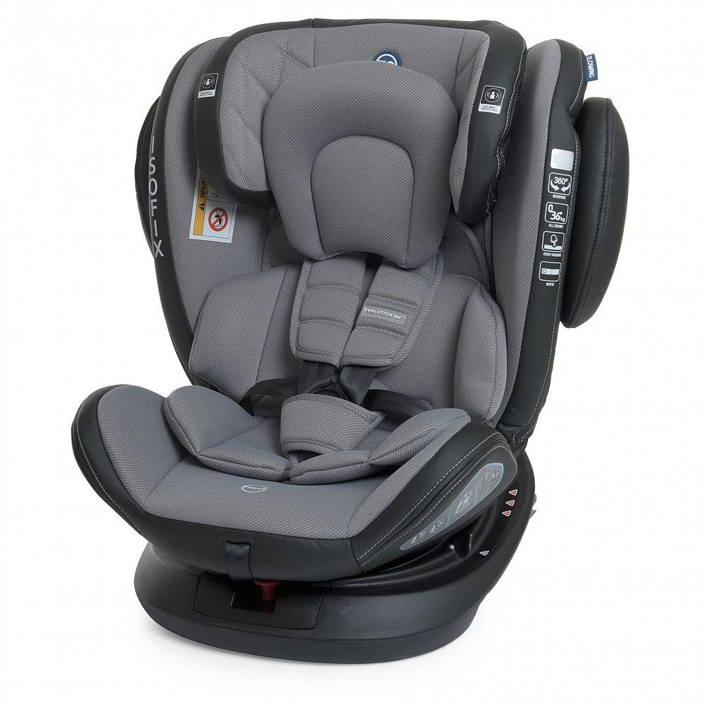 

Детское автокресло ME 1045 EVOLUTION 360⁰ Premium Gray с поворотом на 360⁰, ISOFIX, вес от 0 до 36 кг, серое, Серый