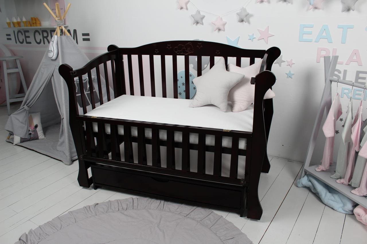 

Кровать Baby Comfort ЛД10, ящик, маятник+фиксатор, откидной бок, бук, венге