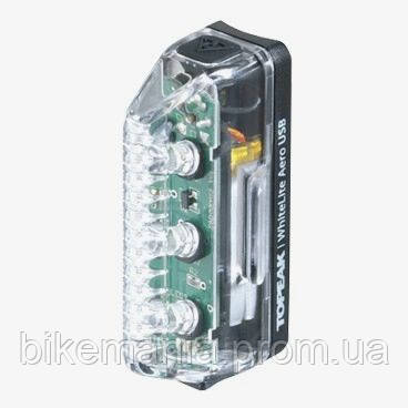 

Фара пер.діод. Topeak WhiteLite Aero USB, 30 cd, 3 діоди, 2 функц., чорн., 22г