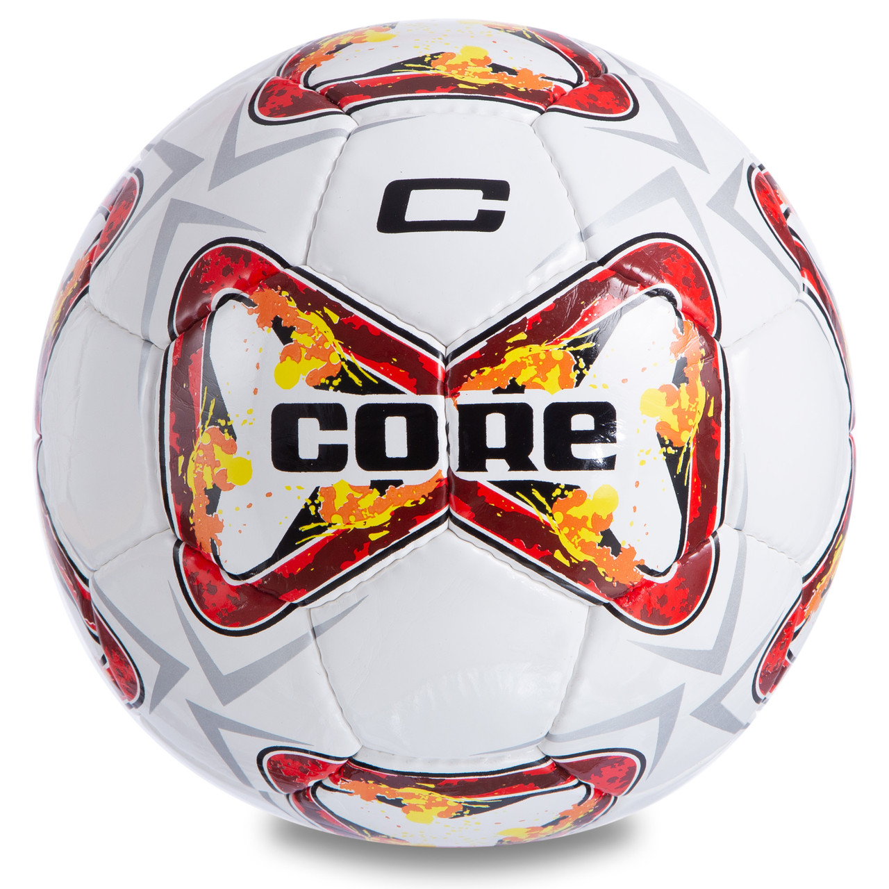 Мяч футбольный №5 PU ламин. CORE PREMIER CR-046 (№5, 4 сл., сшит вручную, белый-красный)