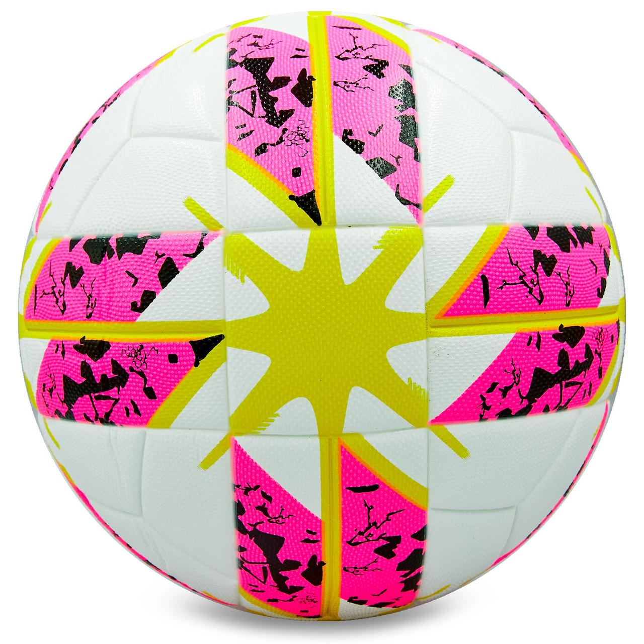 М'яч футбольний №5 PVC ламін. Клеєний ARGENTUM 2018-2019 FB-0077 (№5, білий-жовтий-рожевий)