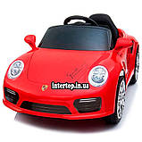 Детский электромобиль на аккумуляторе Porsche T-7642 с пультом радиоуправления для детей 3-8 лет красная, фото 8