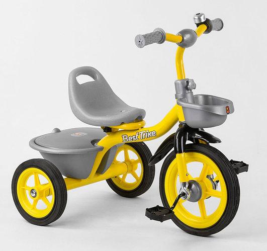 Трехколесный велосипед для детей, с резиновыми ненадувными колесами BS-9603 "Best Trike", цвет желтый