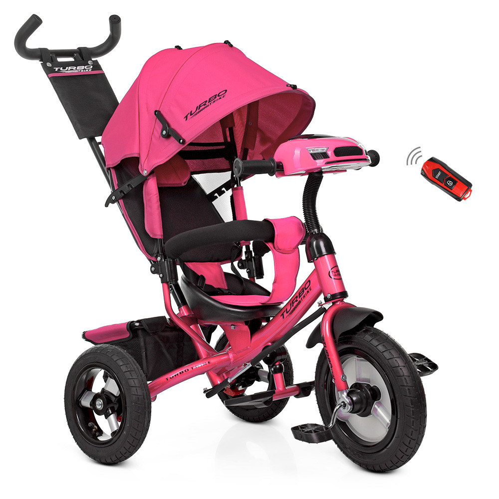 Трехколесный велосипед для девочки с музыкальной панелью и фарой TURBOTRIKE M 3115-6HA (цвет Розовый)