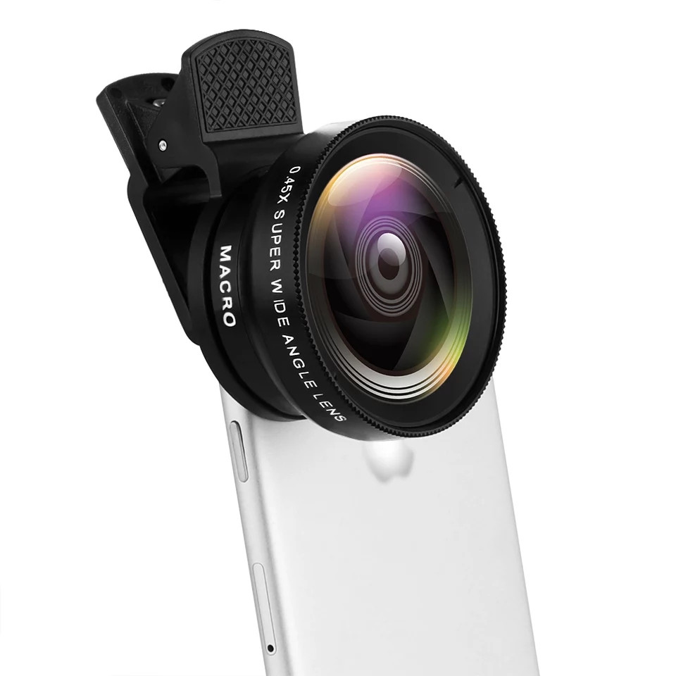 2 в 1 объектив 0.45X широкоугольный 12.5X макрообъектив профессиональный HD объектив для камеры телефона