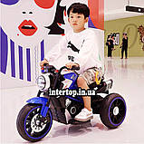 Детский трехколесный электро мотоцикл на аккумуляторе Tilly T-7236 для детей 3-8 лет синий, фото 2