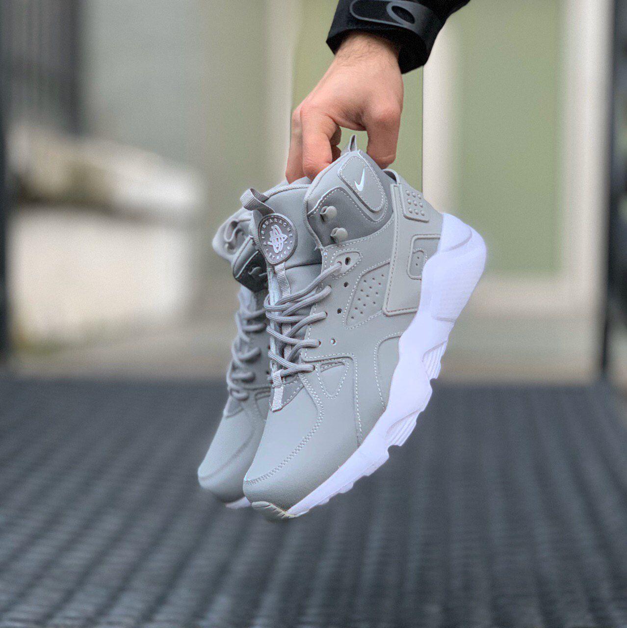 

Мужские кроссовки Nike Air Huarache Grey / Найк Аир Хуарачи Серые 45