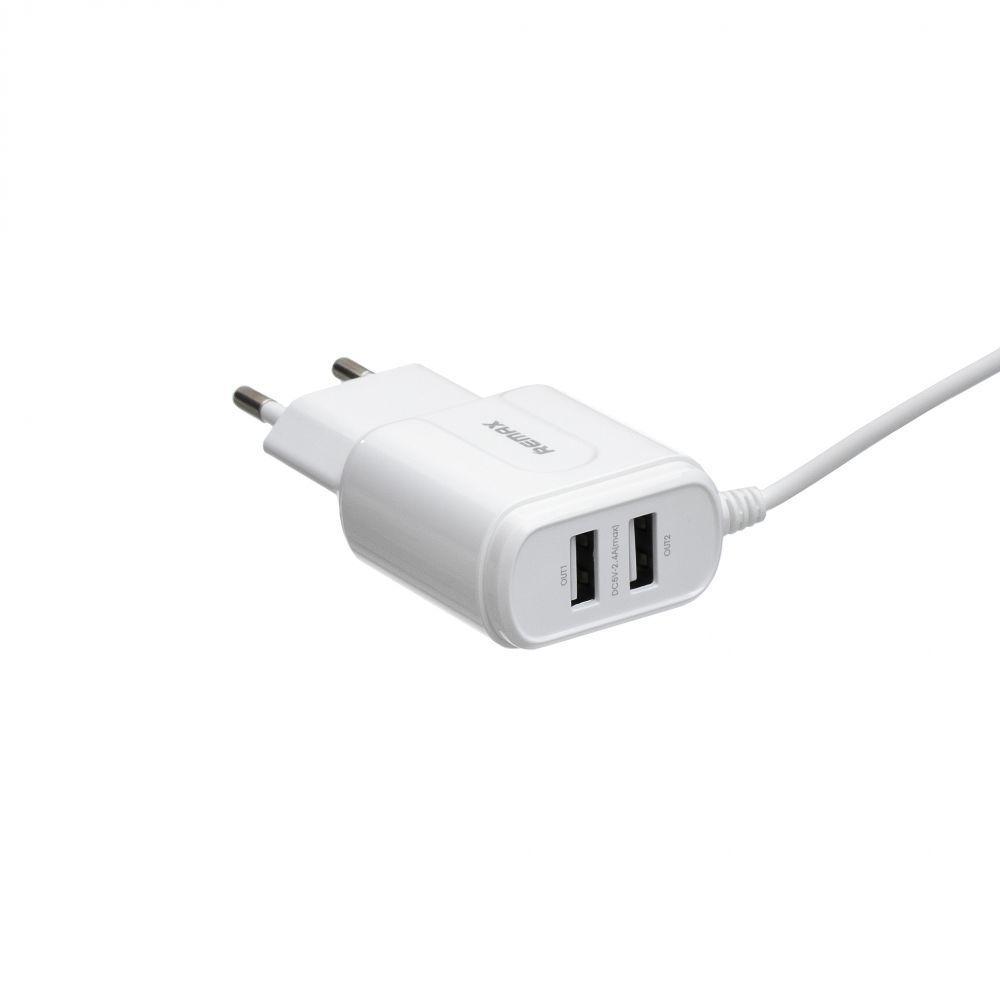 

Зарядное устройство Remax RP-U22 2.4A 2 USB с кабелем Micro USB Белый, White