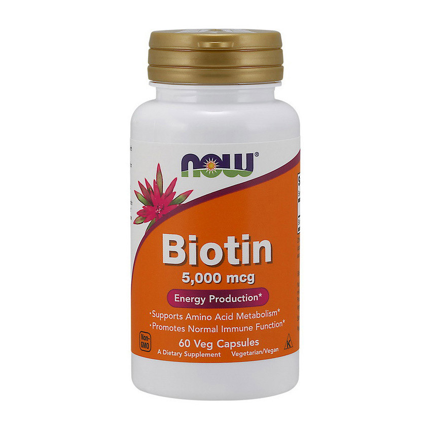 

Биотин витамин B7 NOW Biotin 5,000 mcg (60 veg caps)