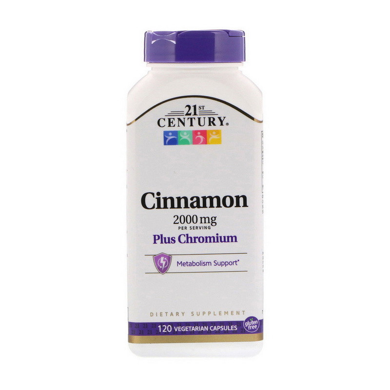 

Витамины с хромом 21st Century Cinnamon 2000 mg Plus Chromium (120 veg caps)