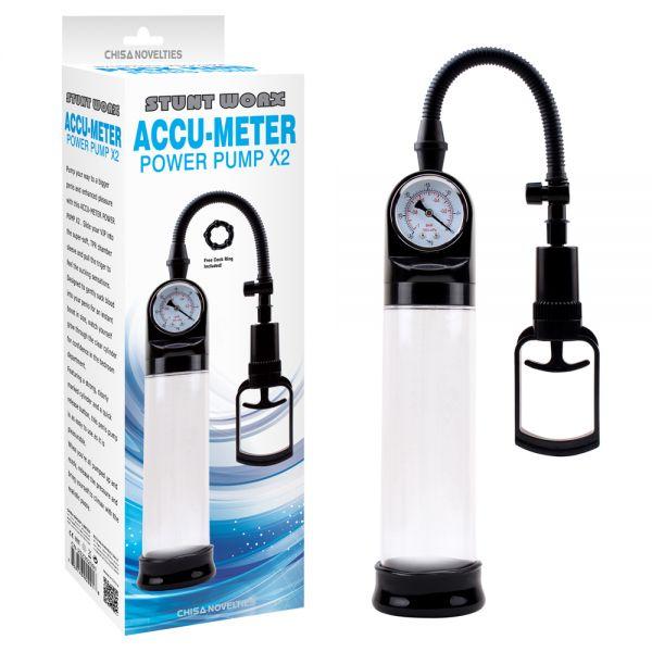 

Вакуумная помпа с манометром Chisa Accu-Meter Power Pump X2, Черный