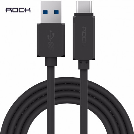 

Кабель Rock Оригинал Type C to USB Charge Cable 1000mm Черный