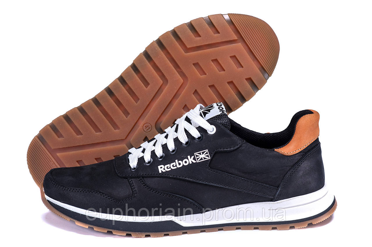 

Мужские кожаные кроссовки Reebok Classic Leather Trail Black (реплика), Черный