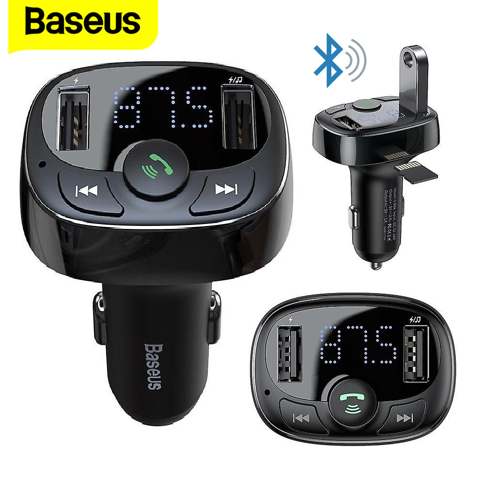 

FM ФМ модулятор (трансмиттер) Bluetooth адаптер Baseus T Typed MP3 2USB 3.4A Black (CCALL-TM01)