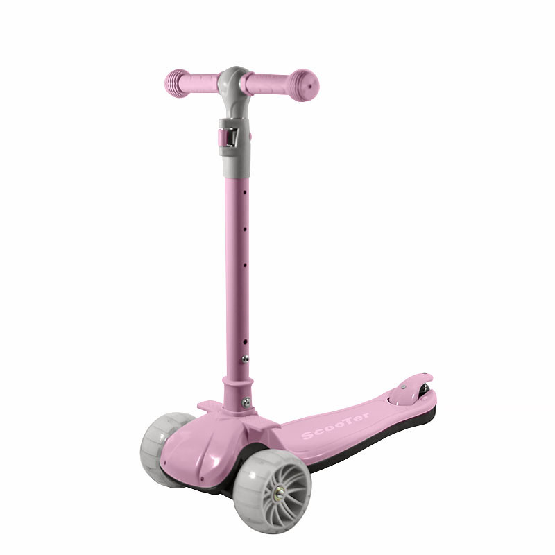 

Детский самокат трехколесный складной Lesko BAQ-016 Pink, Розовый