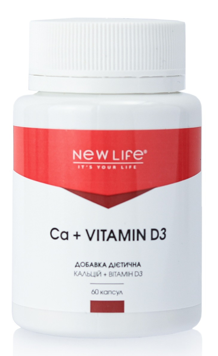 

Ca + Vitamin D3 (Кальций + Витамин D3) Новая Жизнь (New Life), 60 капсул - добавка диетическая