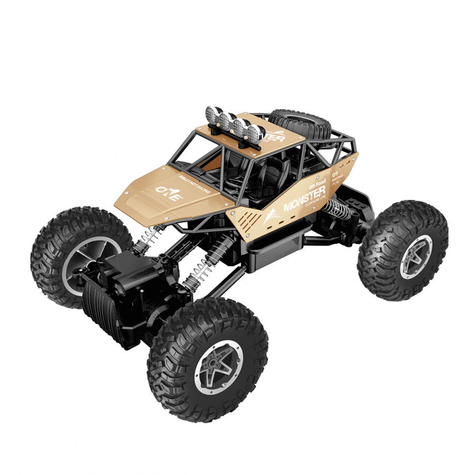 

Автомобиль OFF-ROAD CRAWLER на р/у – FORCE (золотой, аккум. 7.2V, метал. корпус, 1:14)