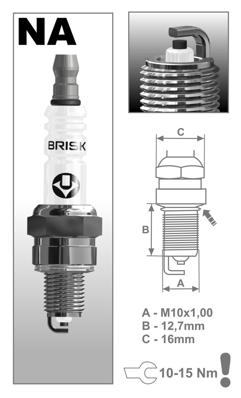 

Свеча зажигания BRISK NАR14 YC 1k 4Т скутер мото Brisk