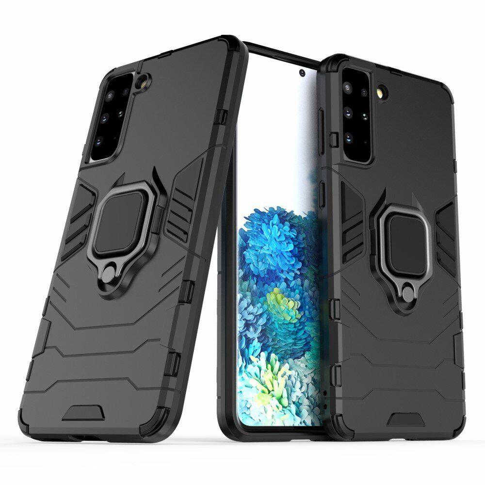 

Чехол Fiji Ring для Samsung Galaxy S21 (G991) бронированный бампер с кольцом черный