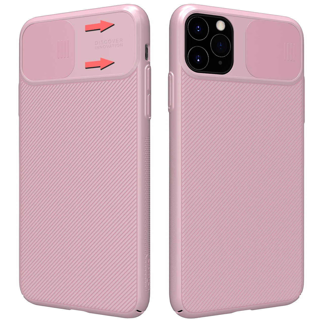 Карбоновая накладка Nillkin Camshield (шторка на камеру) для Apple iPhone 11 Pro Max (6.5"), Розовый / pink