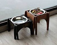 Миска-годівниця металева для собак та цуценят - by smartwood - 1 миска 750 мл (h 250 мм.), фото 1