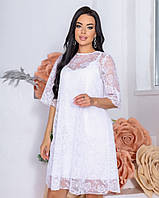 Жіноче ошатне плаття №682 (р. 42-48) білий, фото 1