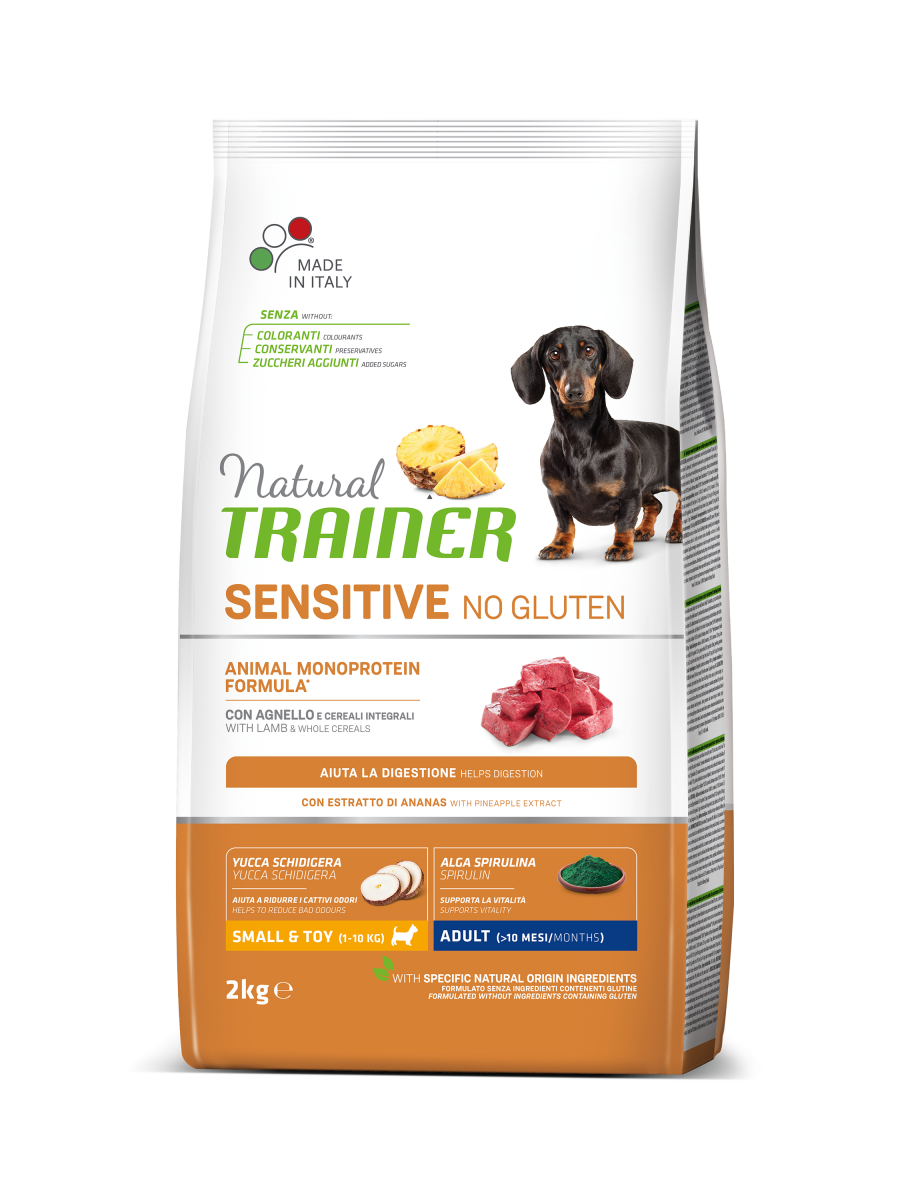 

Сухой корм Trainer (Трейнер) Natural Dog Sensitive Adult для собак малых пород, с ягненком и злаками, 2кг