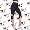 Бриджи женские спортивные с высокой посадкой со вставками светло-серыми, фото 3
