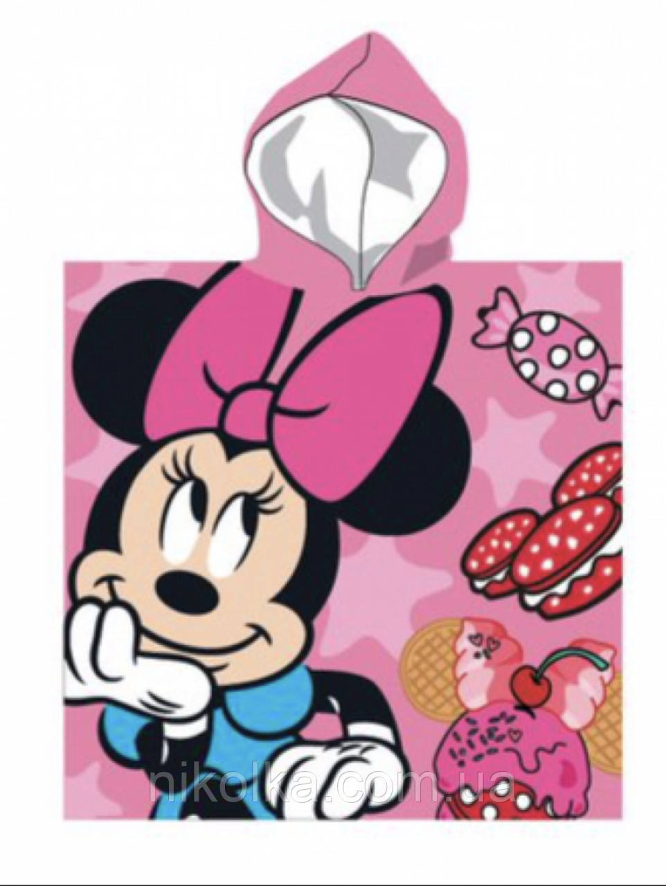 

Полотенце-пончо для девочек оптом, Disney, 55* 110 см, арт. MIN-H-PONCHO-104, 1 цвет
