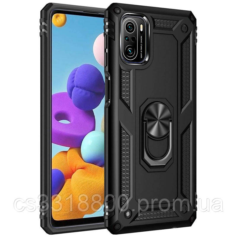 

Ударопрочный чехол Serge Ring for Magnet для Xiaomi Redmi K40/K40 Pro/K40 Pro+/Poco F3/Mi 11i Черный