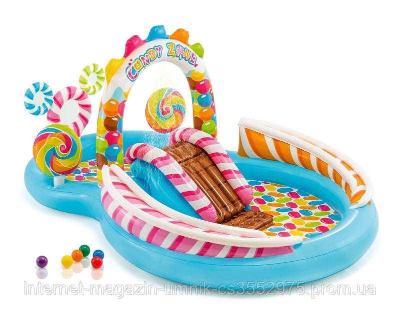 

Детский надувной игровой центр "Карамель" Intex 57149 NP, 295*191*130см, Разные цвета