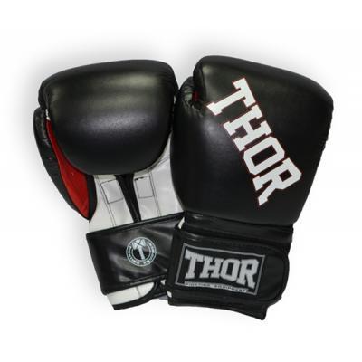 

Боксерские перчатки THOR Ring Star 16oz Black/White/Red (536/02(Le)BLK/WHT/RED 16 oz.), Черный