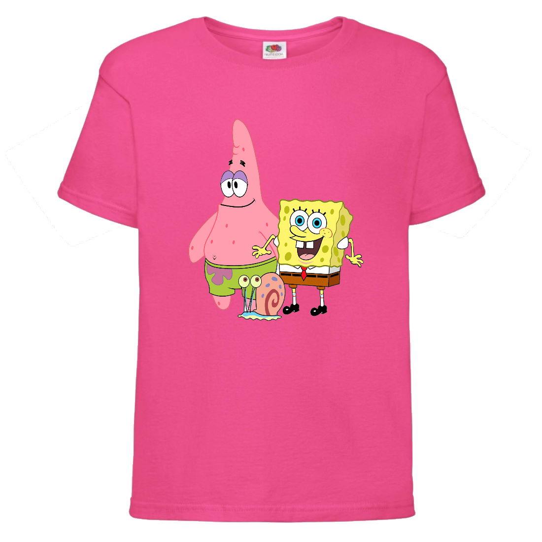 

Футболка детская Спанч Боб 1 (Sponge Bob) розовая, Розовый