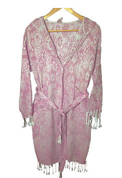 Женский халат для бани и сауны Пештемаль  Хлопок 100%, Турция, размер 44-46, Розовый