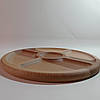 Менажниця дерев'яна кругла 34 см. на 4 секції з соусницей з бука, фото 5