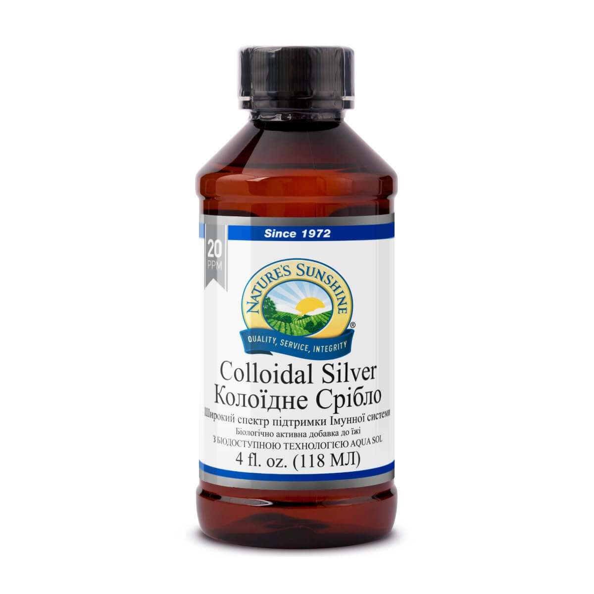 

Коллоидное серебро, Colloidal Silver, 118 мл, NSP, НСП, США