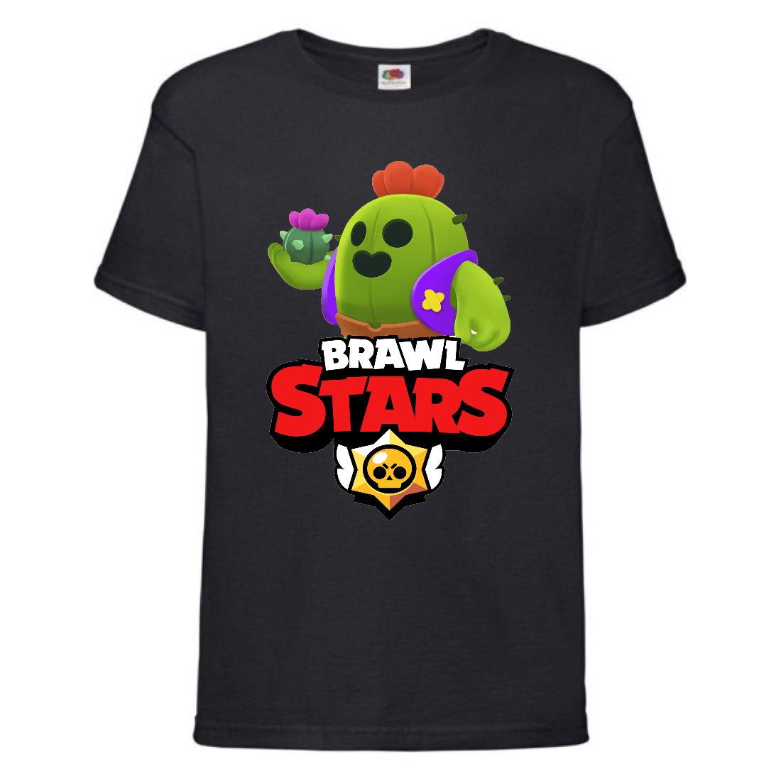 

Футболка детская Бравл Старс Спайк (Brawl Stars Spike) черная