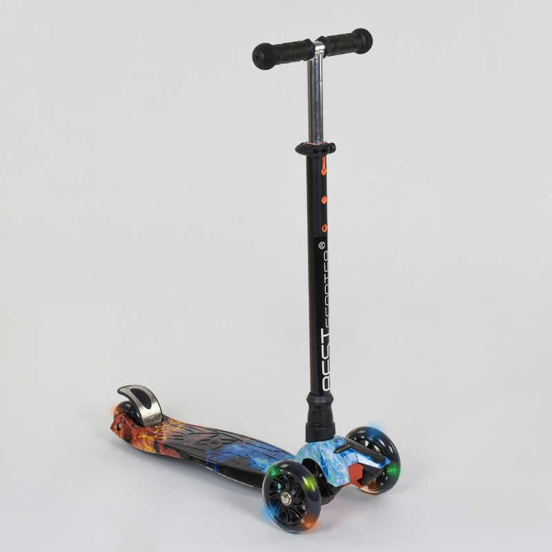 

Самокат трехколесный MAXI "Best Scooter" пластмассовый, трубка руля алюминиевая Black/Blue/Red (74476), Черный/синий/красный