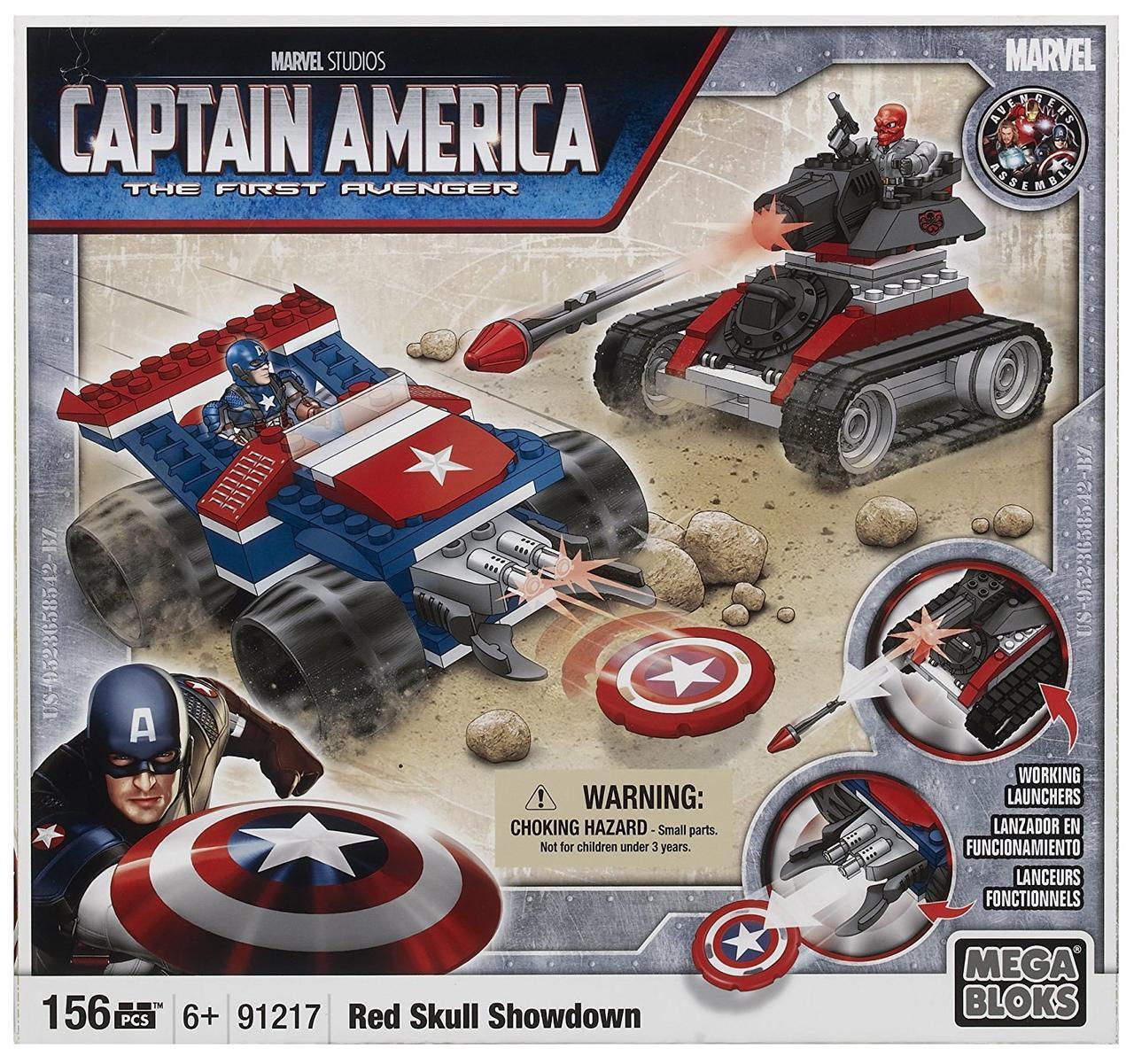 

Конструктор 156 дет. Капитан Америка против Красного Черепа - Captain America vs Red Skull, Mega Bloks