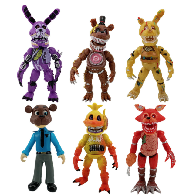 

Набор фигурок Пять ночей с Фредди с масками и подсветкой 6в1, 15-19 см - Five Nights at Freddy`s #5