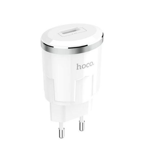 

Сетевое зарядное устройство Hoco C37A Thunder (1USB, 2.4A) White, Белый