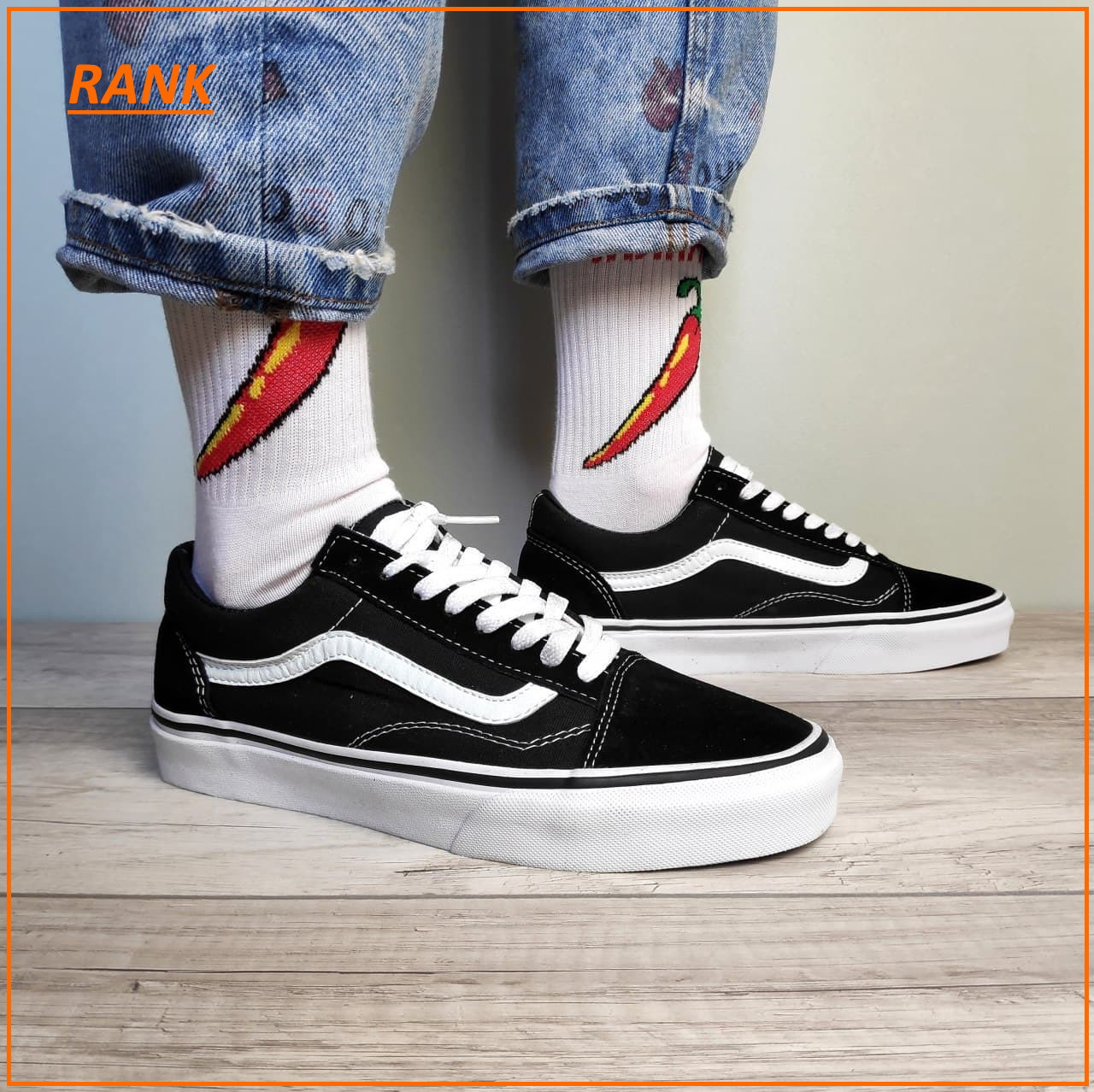 

Кеды мужские Vans Old Skool Black White в стиле Ванс Олд Скул черный с белой полосой 42.5, Черно-белый